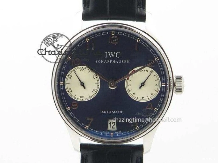 MIROTIME 0711 EasyCare Portuguese Real PR IW500705 ZF 1:1 Best Edition On Blue Leather Strap A52010 V 7310